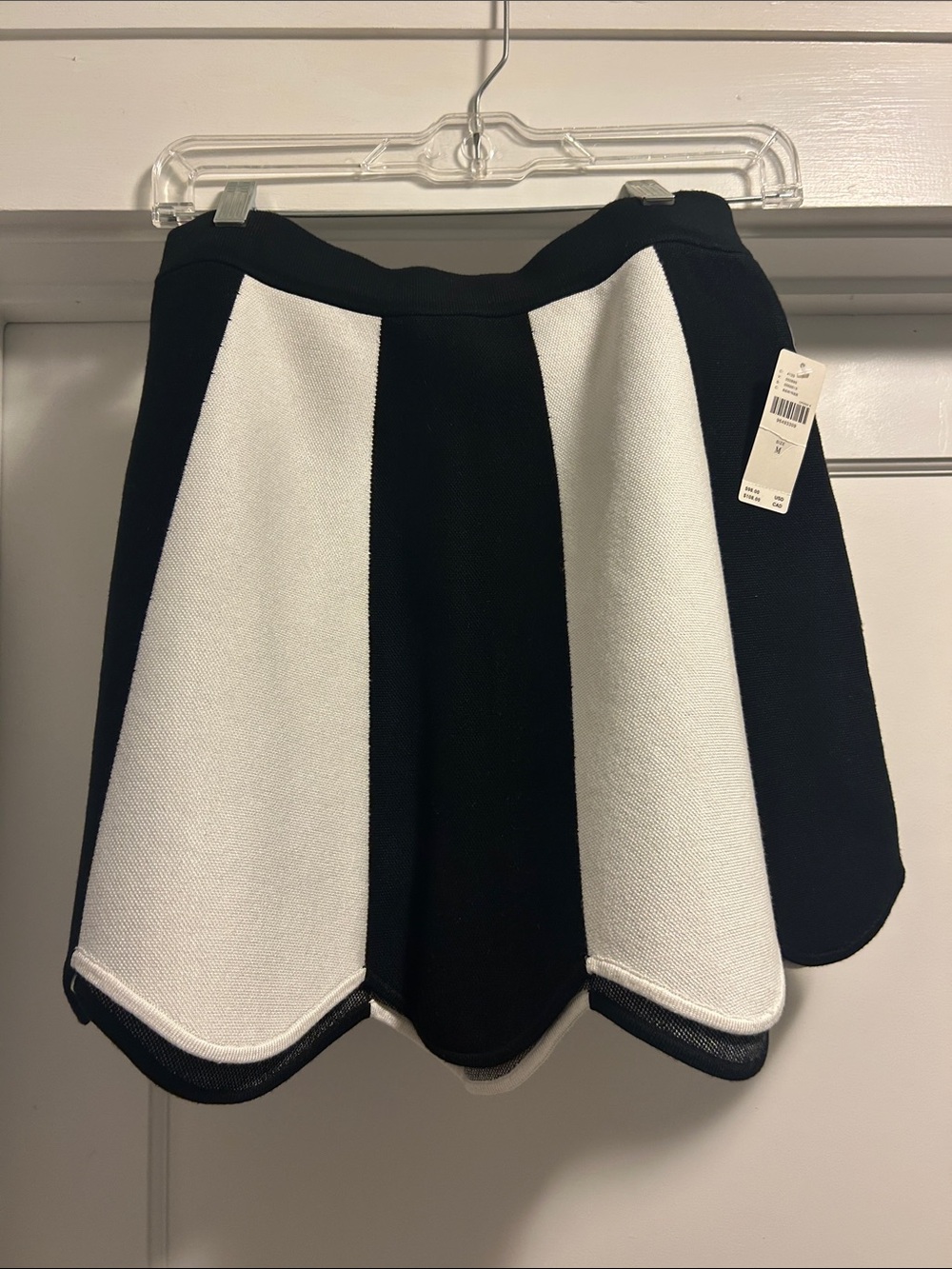Anthropologie Black & White Scalloped Mini Skirt - Medium, NWT